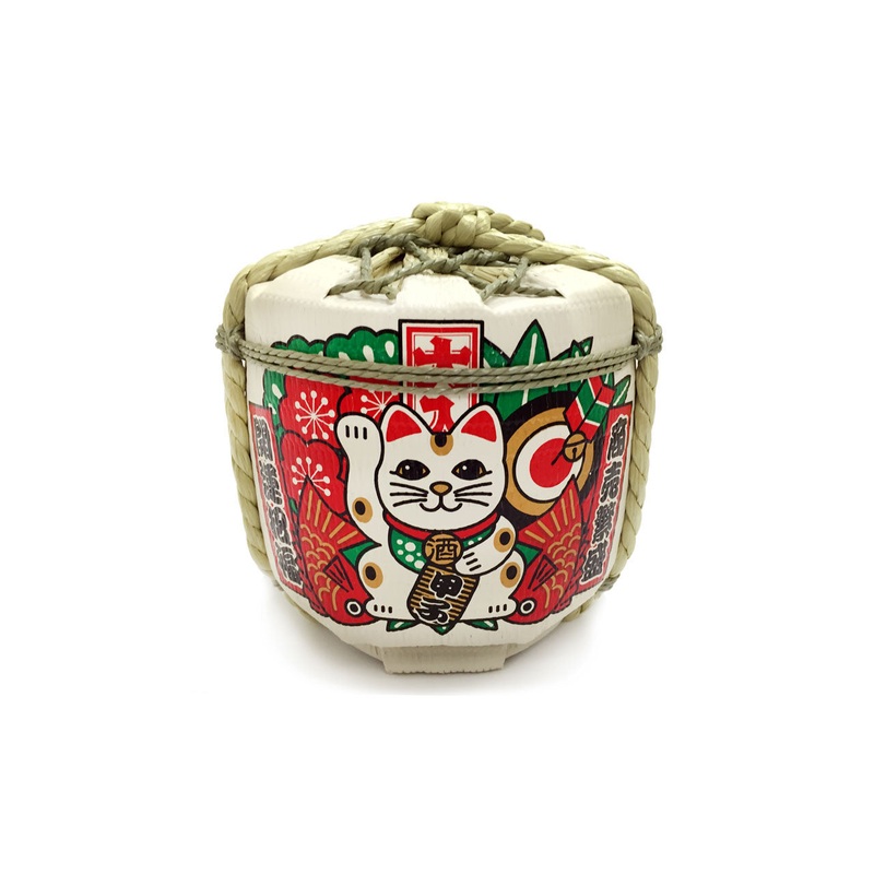 Lucky Cat Empty Glass Sake Cask 10 fl oz / 300 ml