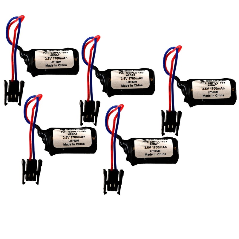 (5-Pack) PLC 3.6V Batteries Replaces BM6970MC LIBAT-H MR-2JS MR-BAT MR-J2 MR-J2A MR-J2S RV-1A RV-2AJ RV-3AL RV-4A RV-5AJ COMP-153 Eternacell B9670MC Hitachi H Series PLCS ER17/33WKP