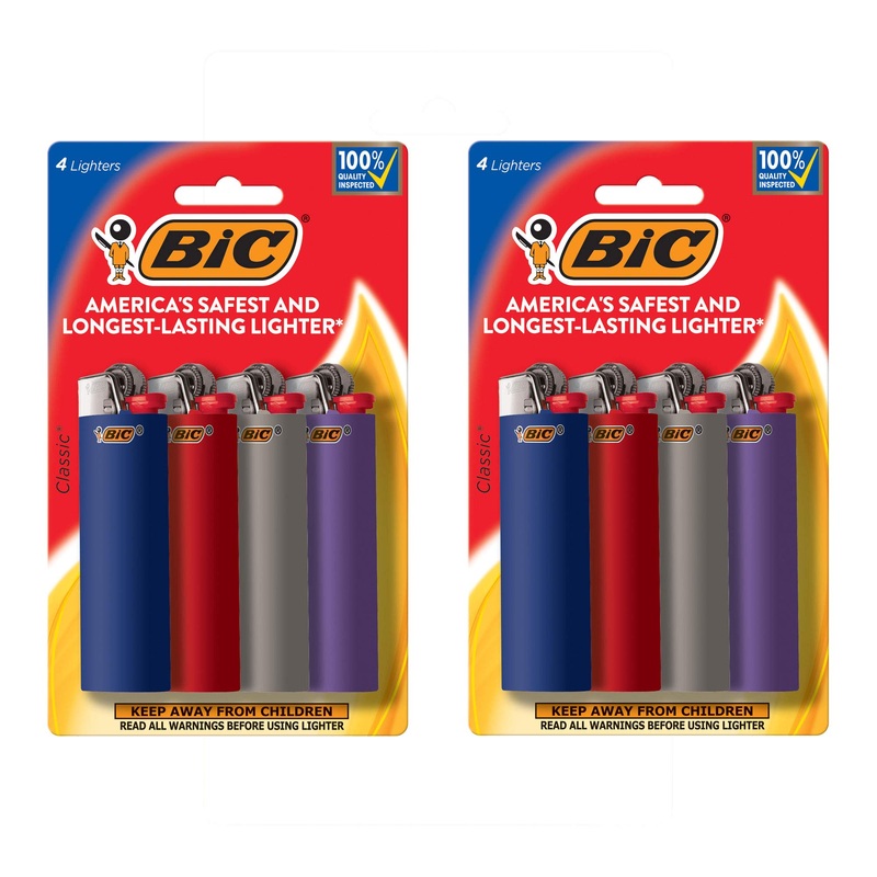 BIC Classic Lighter, Assorted Colors, 8-Pack (Colors and Packaging May Vary)