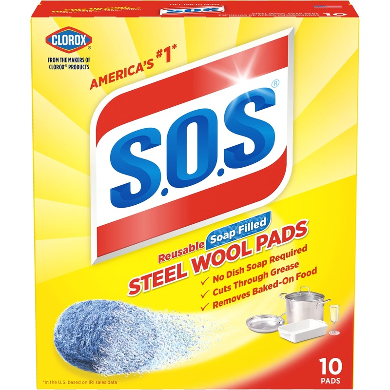 S.O.S-10002 , Steel Wool Soap Pads, 10 Ct 2 EA
