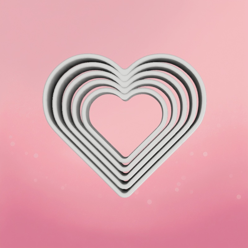 5 pc Heart Cookie Cutter Set